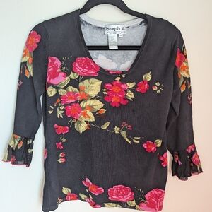 Joseph A Silk Floral Top Size M